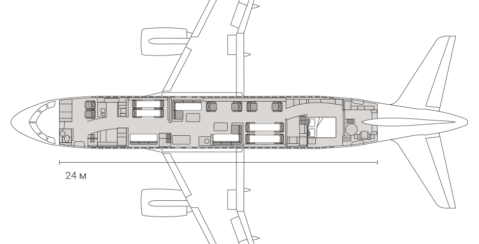 схема самолета Airbus А319 CJ